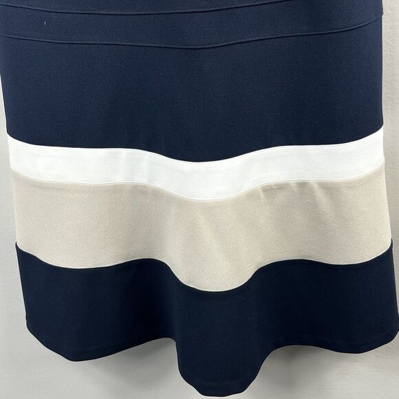 Tommy Hilfiger Navy Blue Fit and Flare Sleeveless Dress Size 4P - Picture 6 of 13